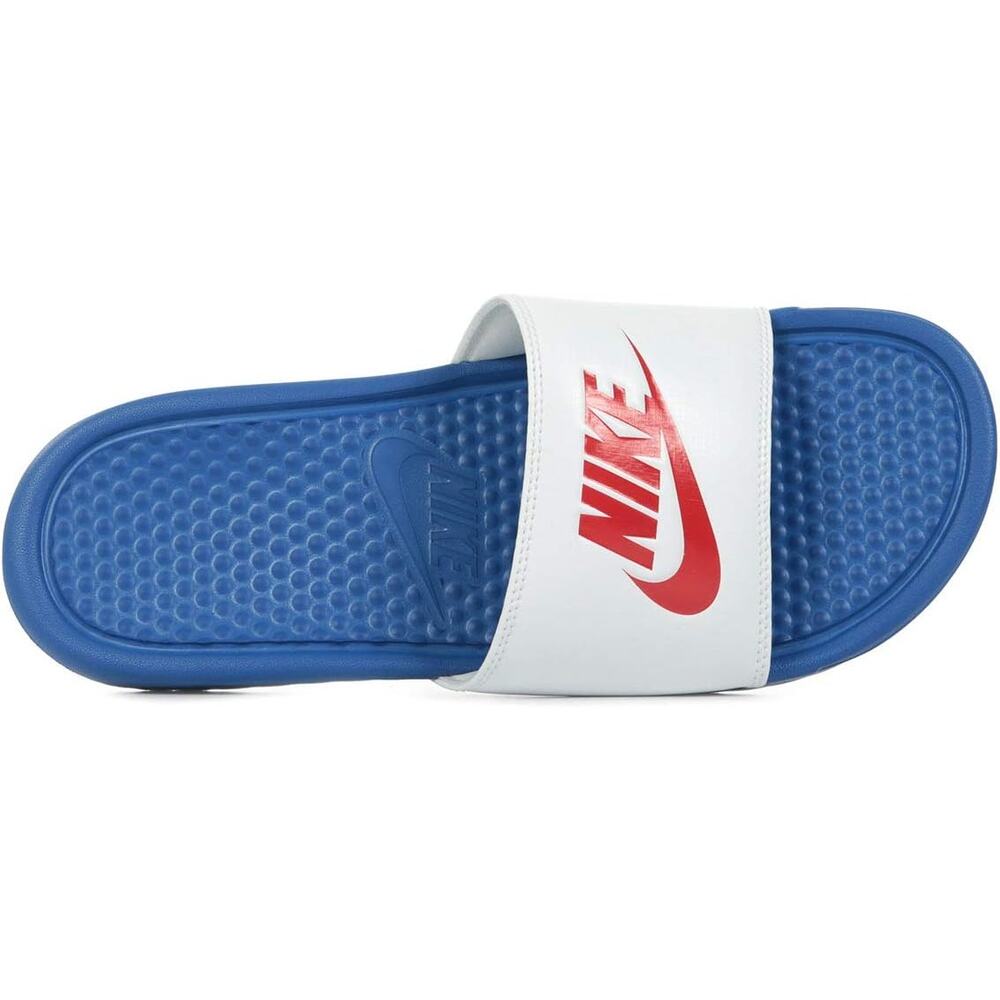 NWT NIKE Mens Benassi JDI Slide, Blue/Red/White-Size 9